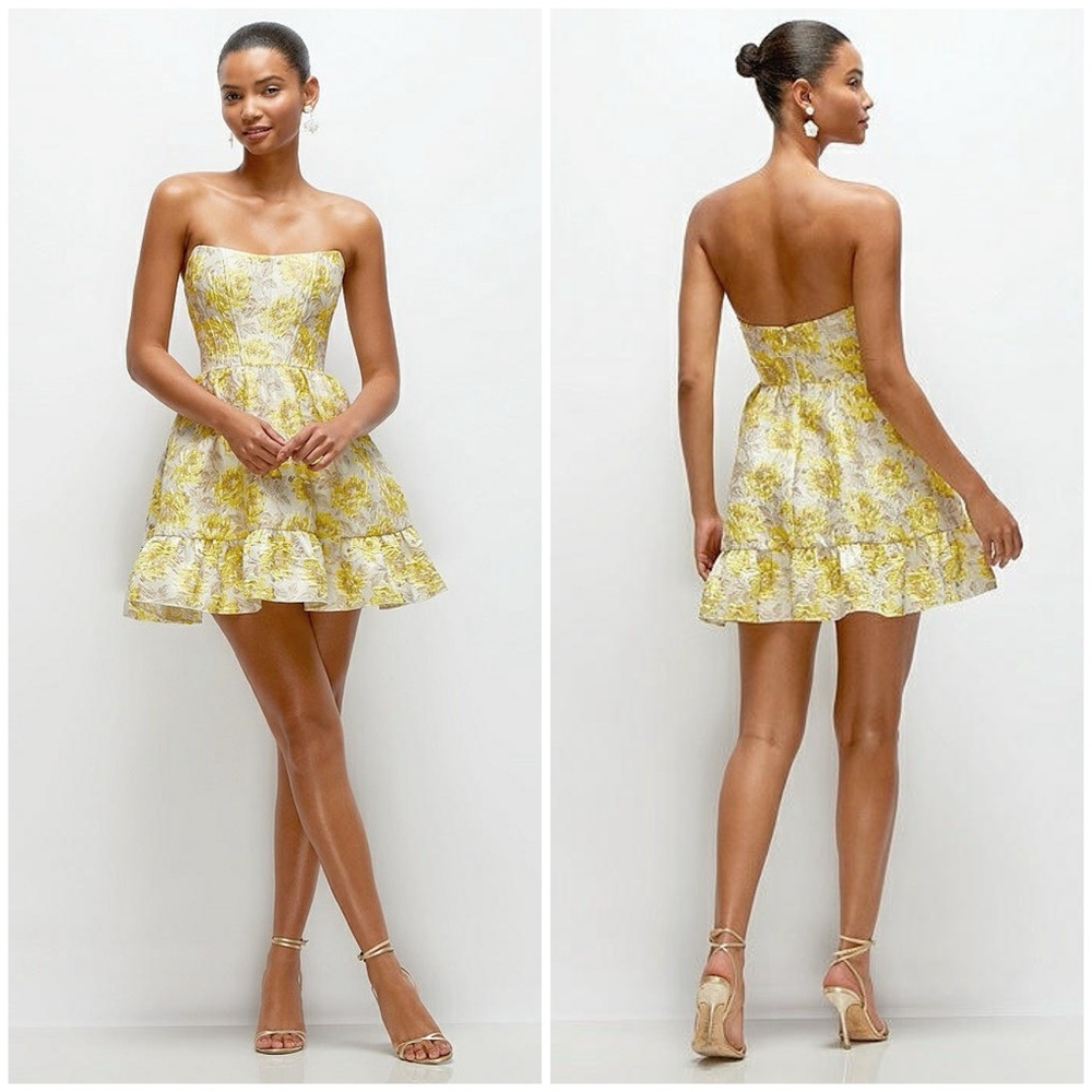 Dessy Collection Cat eye strapless Cocktail Minidress Size 6 NWOT
